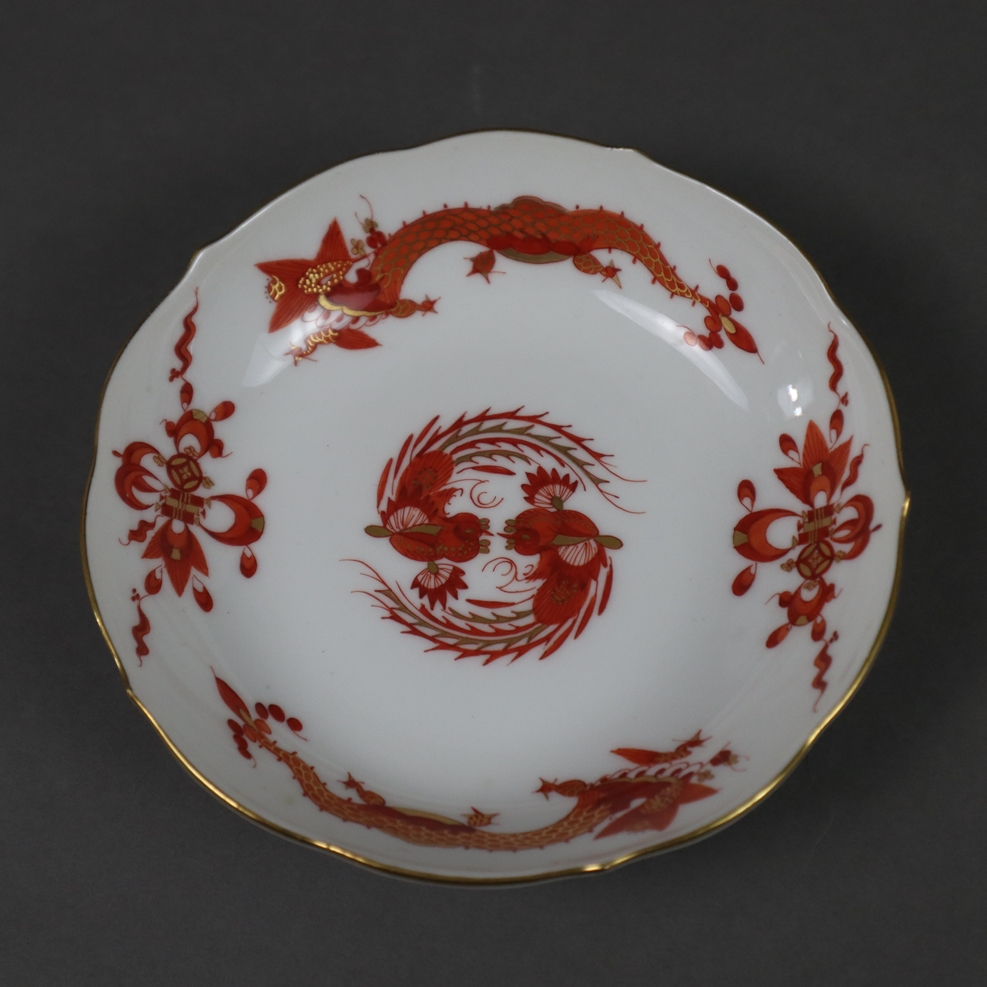 Mokkatasse mit Untertasse "Hofdrache" - Meissen, Porzellan, Form "Neuer Ausschnitt", bemalt in Rot - Image 4 of 5