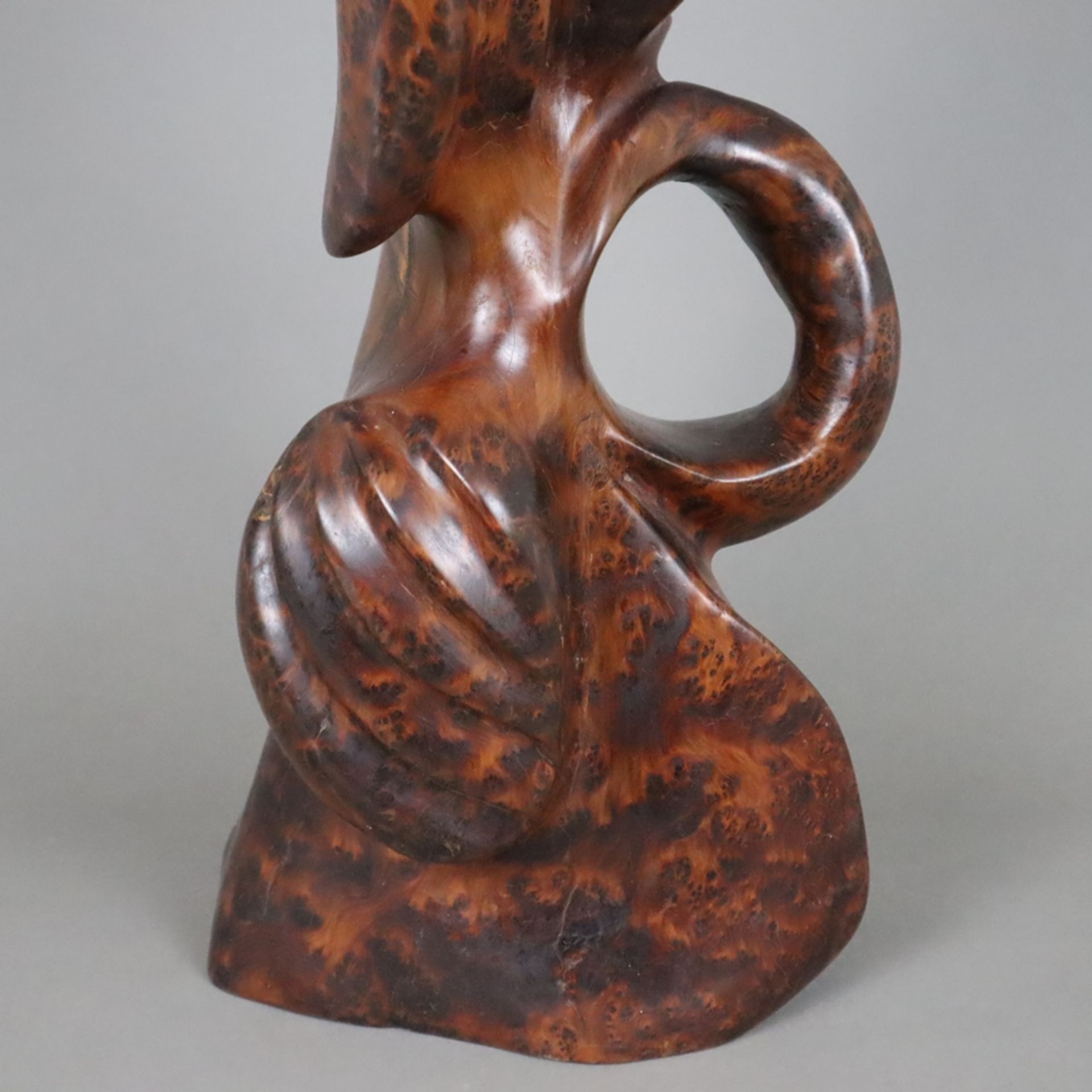 Wurzelholz-Skulptur - Große abstrakte Figur, schön gemasertes Wurzelholz, vollrund geschnitzt, poli - Bild 5 aus 7