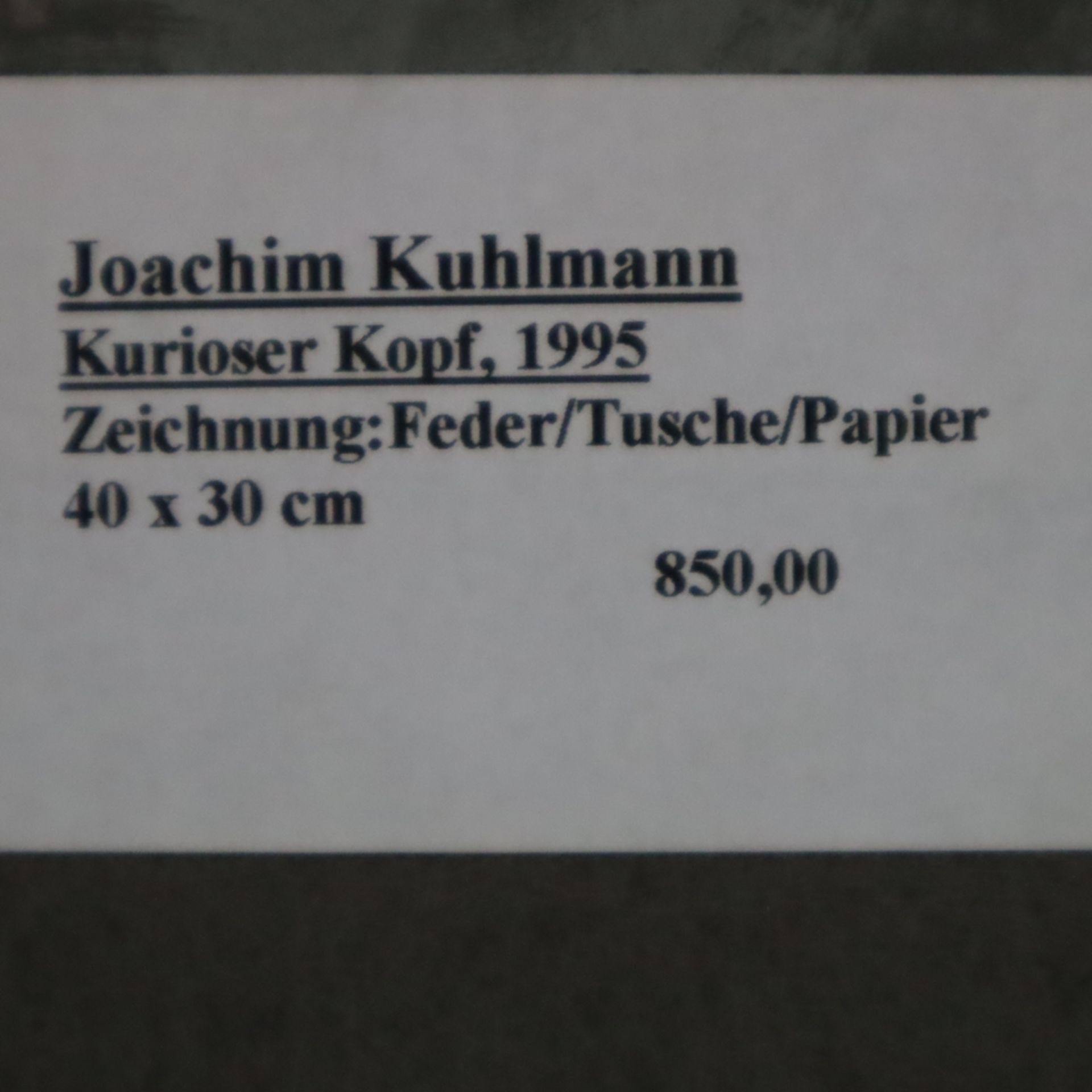 Kuhlmann, Joachim (*1943) - "Kurioser Kopf", 1995, Feder/Tusche auf Papier, oben links signiert und - Bild 4 aus 4