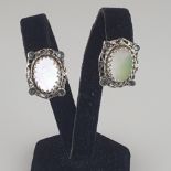 Ein Paar Vintage- Ohrclips - Whiting & Davis / USA, silberfarbenes Metall, filigrane Arbeit mit ova