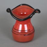 Art Déco-Vase - Lötz Witwe Klostermühle, um 1915/20, "Tango"- Serie, Klarglas mit rotem Unterfang,