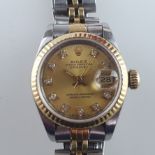 Damenarmbanduhr - Rolex Oyster Perpetual Datejust, Referenznummer 69173, Gehäuse in Edelstahl & Gol