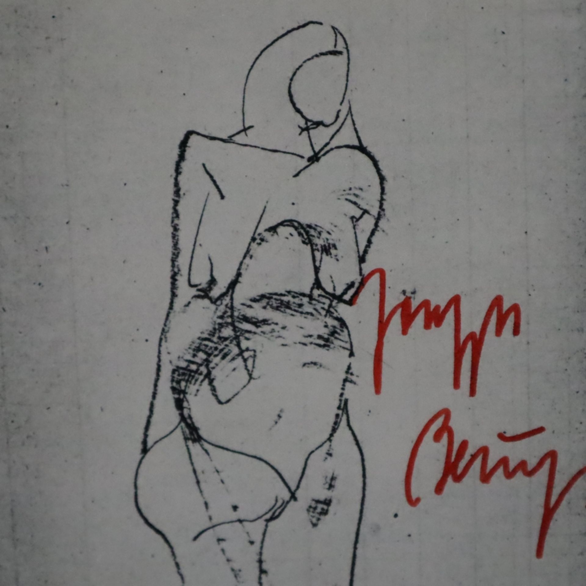 Beuys, Joseph (1921 Krefeld - 1986 Düsseldorf) - Weiblicher Akt, Offsetdruck, handsigniert "Joseph  - Bild 3 aus 4