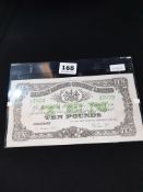 BELFAST BANKING COMPANY 1943 £10 NOTE