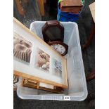 LARGE BOXLOT TO CONTAIN WALL CLOCK, PICTURES AND PRINTS