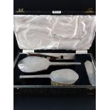 SILVER DRESSING TABLE SET - BIRMINGHAM 1947