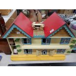 VINTAGE DOLLS HOUSE AND CONTENTS