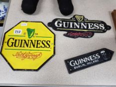 3 CAST IRON GUINNESS SIGNS