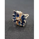 9 CARAT GOLD SAPPHIRE AND DIAMOND RING