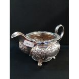 IRISH SILVER CREAM JUG - DUBLIN 1825/26 BY JAMES LE BASS 243.5 GRAMS