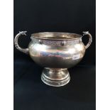 TWIN HANDLED SILVER TROPHY 6 INCH HIGH, 568 GRAMS INSCRIBED 'ROYAL SOUTH DOWNS 5TH BATALLION ROYAL