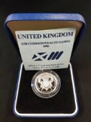 1986 UK COMMONWEALTH GAMES SILVER PROOF COIN