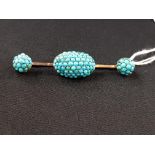 VICTORIAN 9 CARAT GOLD TURQUOISE BROOCH