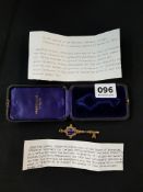 18 CARAT GOLD PRESENTATION KEY IN ORIGINAL BOX PRESENTED TO AUGUSTINE BIRRELL (1850-1933)