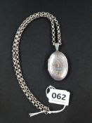 VICTORIAN SILVER LOCKET AND CHAIN