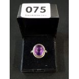 SILVER AMETHYST SET RING