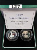 1997 SILVER PROOF 2 COIN SET