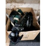 LARGE BOX OF CAMERAS , LENS AND ACCESSORIES