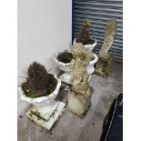 QUANTITY OF GARDEN ORNAMENTS AND POTS