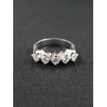 14K GOLD 5 STONE DIAMOND RING CIRCA 1 CARAT