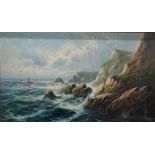 ANTIQUE OIL PAINTING OF COASTLINE