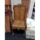 ANTIQUE PINE FIRESIDE CHAIR