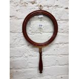 LARGE ANTIQUE WALL HANGING MAGNIFYING GLASS