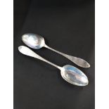 PAIR OF SILVER SERVING SPOONS - P.HERTZ DENMARK 1897 CIRCA 170G