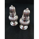 PAIR OF SILVER PEPPER POTS BIRMINGHAM 1903