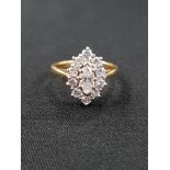 18 CARAT YELLOW GOLD AND DIAMOND CLUSTER RING WITH 1 CARAT OF DIAMONDS