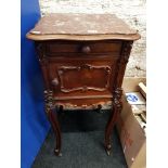 FRANCH MARBLE TOPPED ANTIQUE POT CUPBOARD