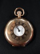 9 CARAT GOLD HALF HUNTER POCKET WATCH IN WORKING ORDER