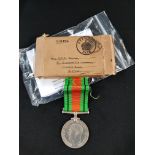 DEFENCE MEDAL AND BOX CTE CARSON