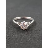 18 CARAT WHITE GOLD AND DIAMOND SOLITAIRE RING WITH A 1 CARAT ROSE CUT DIAMOND