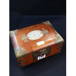 ANTIQUE ORIENTAL BOX WITH JADE INLAY