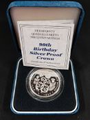 QUEEN MOTHER 90TH BIRTHDAY SILVER PROOF CROWN