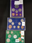 3 VARIOUS MINT COIN SETS