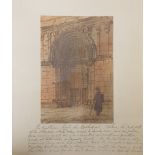 PAUL BRADON - WATERCOLOUR - HAUNTS OF CHARLES DICKENS , THE WEST DOOR ROCHESTER CATHEDRAL