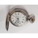 ANTIQUE SILVER POCKET WATCH BY HAMPDEN WATCH CO