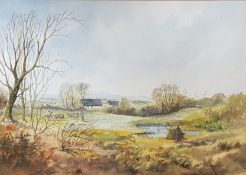 R.B HIGGINS - WATERCOLOUR - FARM SCENE 21'X14.5'