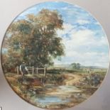 ANTIQUE OIL ON BOARD - LANSCAPE - UNSIGNED