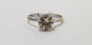 PLATINUM & DIAMOND SOLIATIRE RING WITH 1 CARAT DIAMOND - COLOUR J, CLARITY SI/2