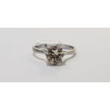 PLATINUM & DIAMOND SOLIATIRE RING WITH 1 CARAT DIAMOND - COLOUR J, CLARITY SI/2