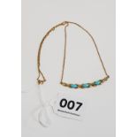 9 CARAT GOLD TURQUOISE NECKLACE