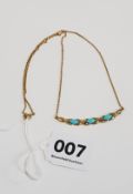 9 CARAT GOLD TURQUOISE NECKLACE