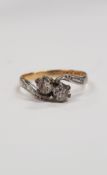 18 CARAT GOLD 2 STONE DIAMOND RING