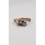 18 CARAT GOLD 2 STONE DIAMOND RING