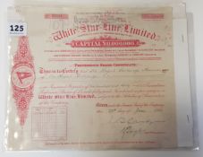 WHITE STAR LINE SHARE CERTIFICATE (1933)