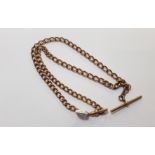 24" 9 CARAT GOLD ROSE GOLD ALBERT CHAIN CIRCA 50 GRAMS