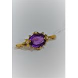 VICTORIAN 14 CARAT GOLD AMETHYST AND PEARL BROOCH